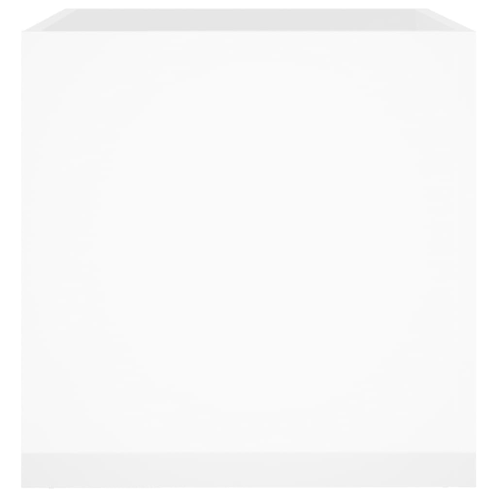 Pflanzgefäß Hochglanz-Weiß 40x40x40 cm aus Holzwerkstoff, robuster Pflanzkasten für Innenräume, dekoratives Deko-Element für Wohnzimmer, Schlafzimmer und Büro, ideal