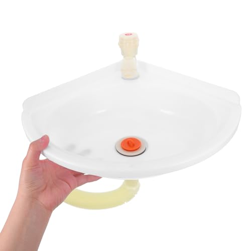 Lavabo d'angle de bureau compact support mural plastique robuste - 5