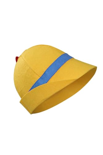 Powumie Puppet Hat Costume Kids Anime Cartoon Marionette Cosplay Yellow Headwear Accessories for Boys Girls
