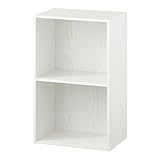 ぼん家具 カラーボックス 2段 A4対応 幅41.4×奥行29.1×高さ68cm 収納ボックス 本棚 収納棚 木製 リビング収納 ホワイト