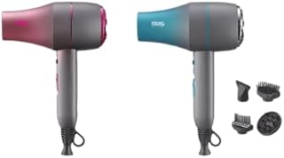 D.SP SALON CARE – 1400W Lightweight Hair Dryer with 5 Styling Attachments.