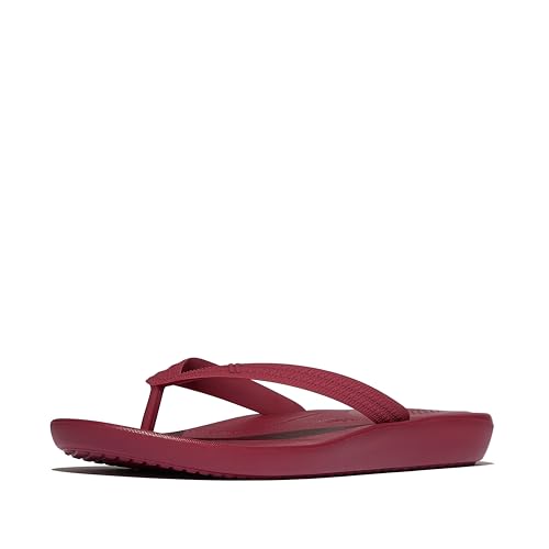 Fitflop iQUSHION męskie klapki z teksturowanym paskiem, Crimson Fire, 40 EU, Szkarłatny ogień, 47 EU