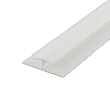 Outwater Plastic H Channel Fits Material 1/4 Inch Thick White Styrene Divider Moulding 8 Foot Length Pro Pack Pack of 5, 40 Feet Total
