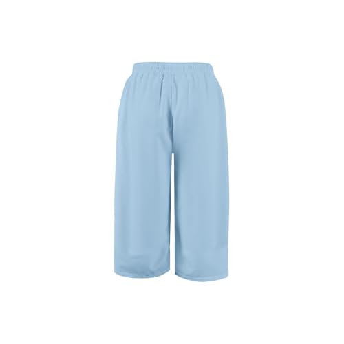 Girls Baggy Plain Pants Lightweight Elastic Waist Wide Leg Joggers Loose Preppy Pants Kids Athletic Solid Trouser3