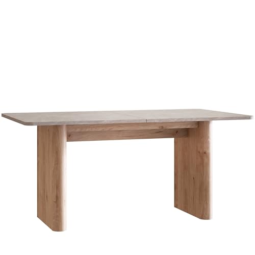 Newroom Esstisch ausziehbar 160-200 cm - Tisch Sandstein Helle Eiche moderner Esszimmertisch Küchentisch Holz