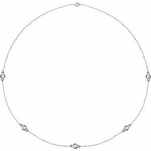 Jewels By Lux 14K White Gold 5-Stone 3.65Mm Si1-Si2, G-H Each Polished 1 Ctw Lab-Grown Diamond Necklace