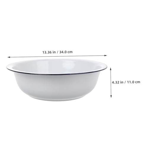 Tazón esmaltado vintage blanco 34 cm para cocina miniatura 2