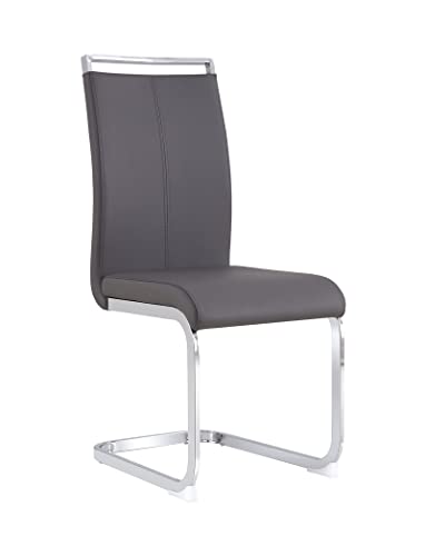 Baysitone Modern Dining Chairs Set of 4, Side Dining Room Chairs, High Back Kitchen Chairs with Faux Leather Padded Seat for Dining Room,Kitchen, Living Room Grey
