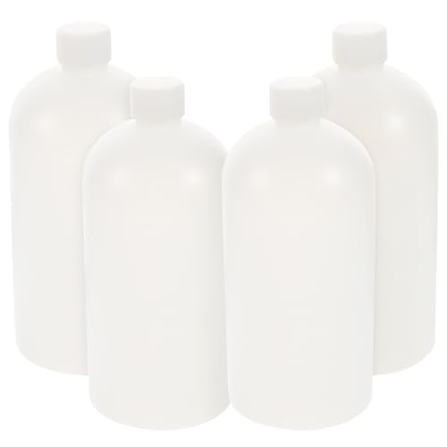 UPKOCH 4pcs 1000ml Pe Plastic Bottles with Caps, Semi- Thin Mouth Reagent Bottles with Graduated Markings for Chemical, Medicine, and Liquid Storage in Laboratory and Industrial Use