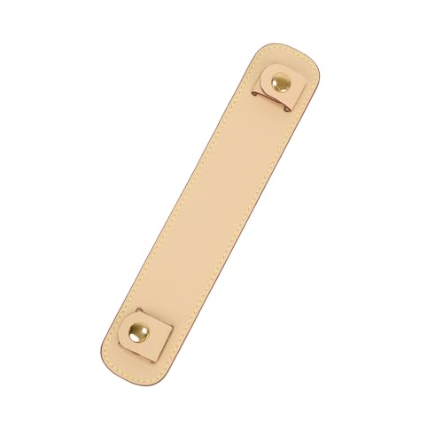 Image of Lambskin Leather Shoulder Strap Pad for Designer Trendy Bags,Detachable Replacement Pressure Relief Cover for Women Tote Bag Handbag Purse Backpack【Beige,Gold Studs】