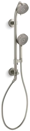 KOHLER 76471-Y-BN Awaken 1.75 GPM Retrofit Shower - Includes Shower Head, Hand Shower, Slide Bar and Hose, Vibrant Brushed Nickel