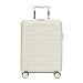 BONTOUR Wave Hartschalen-Koffer mit TSA-Schloss, Trolley Rollkoffer Reisekoffer 55x40x20 cm Handgepäck 4 Rollen (Elfenbeinweiß)