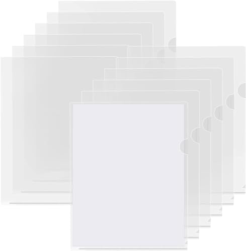 Image of Pack of 40 L-Type Transparent A4 Size Document Sleeve Project Document Holder Plastic Folder for Document Paper Certificate - 40 Pieces for Multipurpose Use