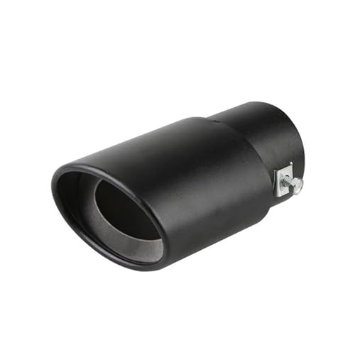 Car Rear Tail Throat Universal Car Exhaust Tip Round Stainless Steel Muffler Tail Trim Auto Exhaust Pipe Silencer Pipe Inlet 1.5-2.75 Inch Car Rear Exhaust Pipe(63mm black straight)