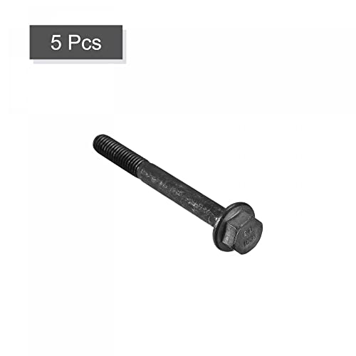 Image of uxcell Metric M6x55mm Hex Flange Bolts, 5pcs 10.9 Grade Carbon Steel Hexagon Head Screws