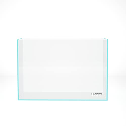 Landen 45P 10 Gallon Rimless Low Iron Aquarium Fish Tank,W17.7×D11.8×H11.8 in(45x30x30cm) 5mm Thickness with Nano Foam Leveling Mat