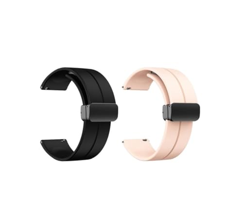 Image of INEFABLE 20mm Watch Straps With Folding Magnetic Lock Compatible With Amazfit GTS 2 Mini /Amazfit Bip /Pro /Lite /Bip S /GTR /Galaxy Watch 4 /Watch 5 & All 20mm Watches