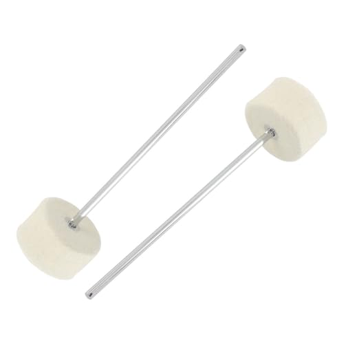 2 pedales para bombo con cabezas de fieltro doble cara miniatura 1