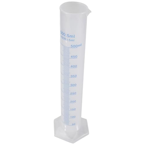 Tubo graduado de 500 ml en plástico de alta visibilidad con escala de medición estable, kit x8 3