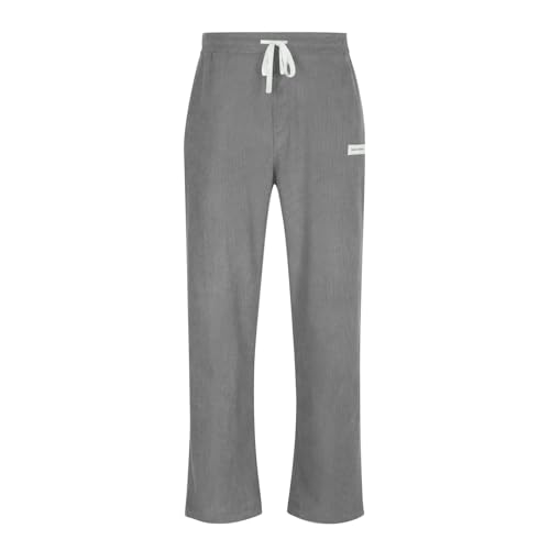 Corduroy Pants Men Slim Fit Drawstring Elastic Waist Vintage Baggy Sweatpants Tall Wide Leg Sweat Pants with Pockets3