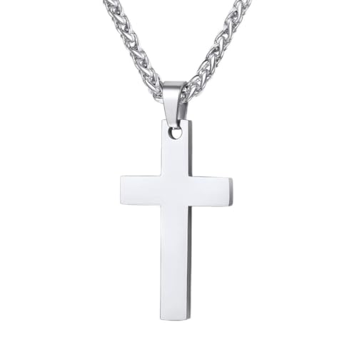 PROSTEEL Collier Croix Chrétienne pour Femme Homme Pendentif Clas...