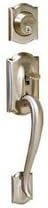 Schlage F58CAM619 Satin Nickel F Series Camelot Exterior Active Handleset - Outside Grip & Deadbolt Trim of F60; Order with F59 for Complete Handleset ANSI A156.2 Grade 2 1 5/8" - 1 3/4" Door Range Schlage C Keyway 5 Pin Cylinder Lifetime Mechanical
