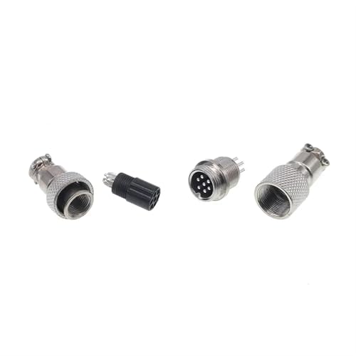Conector de aviación GX12 macho de 4 pines con chasis metálico y pines de alta conductividad 5