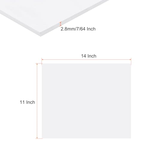 Image of Expanded PVC Plastic Sheet 7 /64 inch Thick, 11 inchx14 inch Lightweight Rigid Foam Sheet, [for Crafts Signage Displays Digital Screen Printing] - White / 3 Pcs