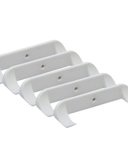 Image of Collectible Car Display Wall Mount | Low Profile Design Compatible with Lego Car Models | Display Cars by Wheels on Wall | Made in USA (White 5-Pack)