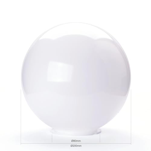 ORION LIGHTSTYLE Abat-jour en verre de rechange en plastique acrylique pour luminaires extérieurs Ø 200 mm Col Ø 80 mm Blanc – vue 3