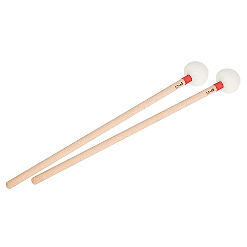 Par de baquetas profesionales para percusión con mango de madera y cabeza de fieltro miniatura 4