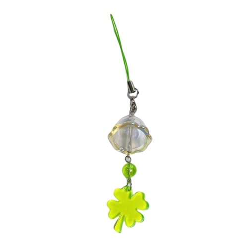 Good Fortune Four Leaf Clovers Wind Chimes Mobile Accessory Clear Color
