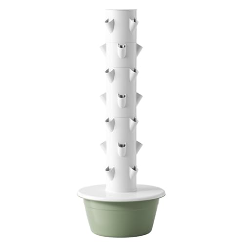LADECNERHT Torre Hidropónica, de Cultivo Hidropónico de Jardín para Hierbas, Frutas Y Verduras, Kit de Cultivo Aeropónico con Bomba Hidratante,Temporizador para Hierbas,green-7-Layers