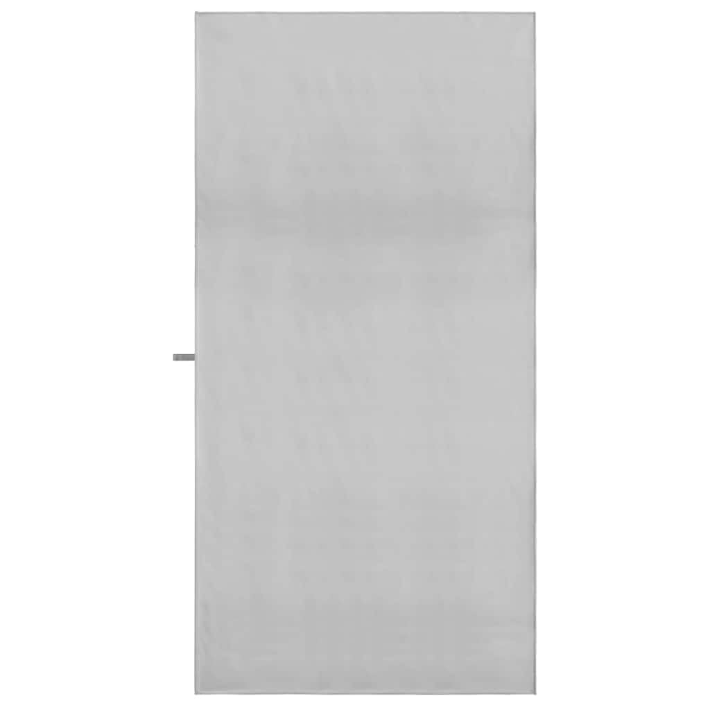 Lot de 2 serviettes de sport grises 180 x 90 cm en polyester polyamide à séchage rapide pour salle de sport, douche, voyage, plage, sauna
