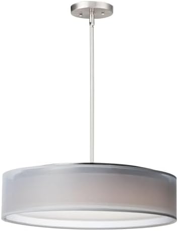 Maxim Lighting 10226WOSN Prime-32.5W 5 LED Pendant-20 Inches Wide by 6.5 inches high, Finish Color: Satin Nickel, Shade Color: White Organza