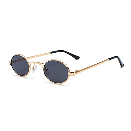 HMRGLMIE-Classic Small Frame Oval Sunglasses for Men Metal Punk Sun Glasses Women Retro Shades Round Eyewear Steampunk UV400