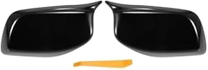 QASULER Paar Spiegelabdeckungen Schwarz Glänzend E60 E61
