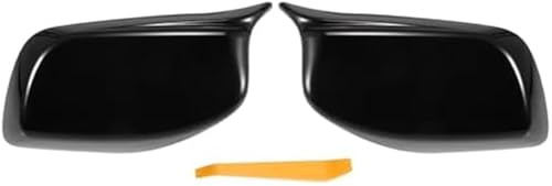 QASULER Paar Spiegelabdeckungen Schwarz Glänzend E60 E61