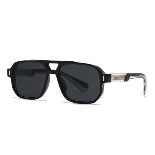 Lunettes de soleil rétro homme à monture double contre l'éblouissement et la fatigue