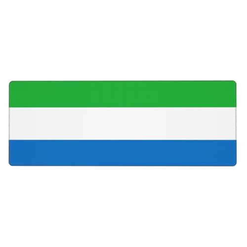 KKAFGBV Grand tapis de souris de jeu imprimé drapeau de Sierra Leone - 11,8 x 31,5 pouces antidérapant et imperméable pour clavier, ordinateur