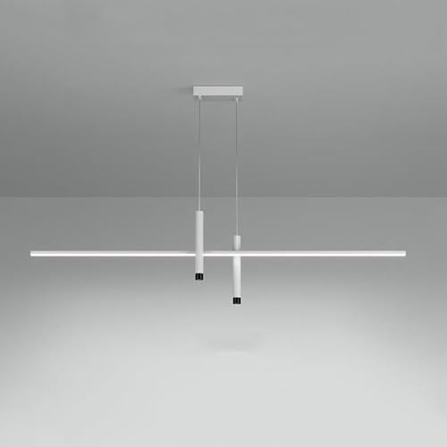 Lustre de Salle à Manger à LED blanche et noire barre linéaire luminaire moderne LWX