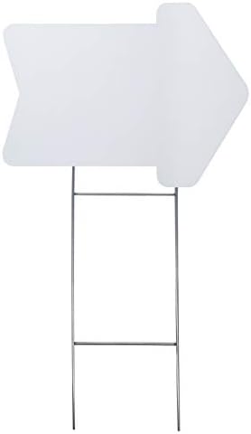 Amazon.com : Durable Blank Arrow Shaped Corrugated White Yard Sign Kit ...
