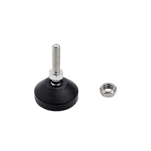 Image of M8x30mm Leveling Feet, 2 Inch Height & 880 lb Capacity, Heavy Duty Adjustable Swivel Furniture Glides, Threaded Rubber Feet Levelers for Table, Shelves, Workbench, Cabinet, Machine, 4Pcs