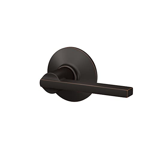 Schlage F10 Lat 716 Latitude Door Lever, Hall & Closet Passage Lock, Aged Bronze #TOP4