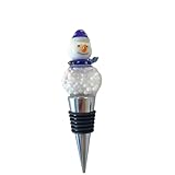 Christmas Wine Stopper Cute Wine Topper, Wine Covers for Wine Bottles, Wine Topper and Beverage Bottle Stoppers, Cork Stopper for Home Decoration, Christmas Gift, Reusable(Snowman blue)