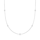 Ross-Simons 0.50 ct. t.w. Lab-Grown Diamond Station Necklace in Sterling Silver. 16 inches
