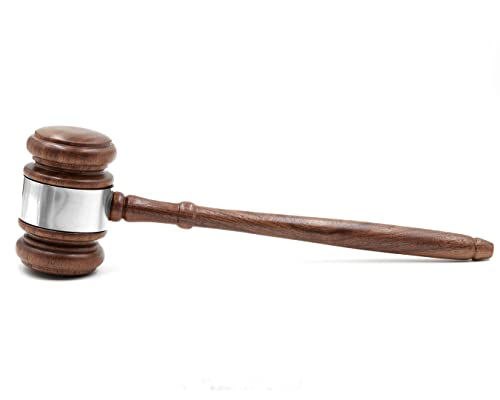image for Gavels Fast Personalized Wooden Walnut Gavel w/Square Sound Block (Sil