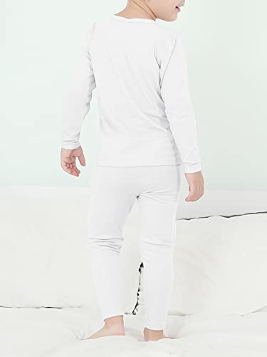 Century Star Kids Thermal Underwear Long Johns For Boys Girls Base Layer Toddler Thermal Set Ultra Soft White 2X-Large (120) /5T-6T #TOP4