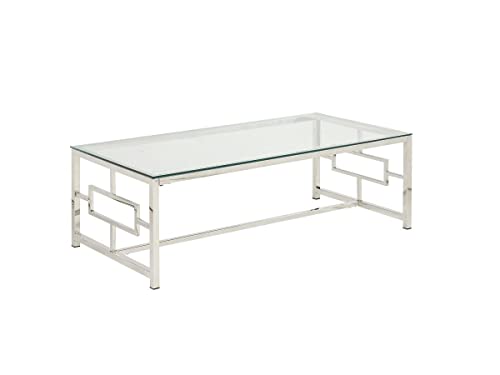 Mesa de Centro Clotilde - Cristal Templado y Acero - Cromado Cover