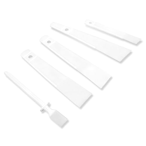 Image of 5PCS Flexible Glue Spreaders, Plastic Glue Applicator Tools for DIY Crafts, Adhesive Spreader Set for Woodworking Paper and Art Projects. Faux Leather Scraper Adhesive Board